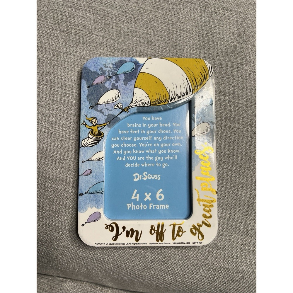 Dr. Seuss Oh! The Places You'll Go 4x6 Ceramic Photo Frame Vandor 2019